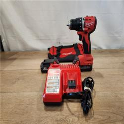 AS-IS- Milwaukee 18V Lithium-Ion Brushless Cordless 1/2 in. Compact Drill/Driver Kit