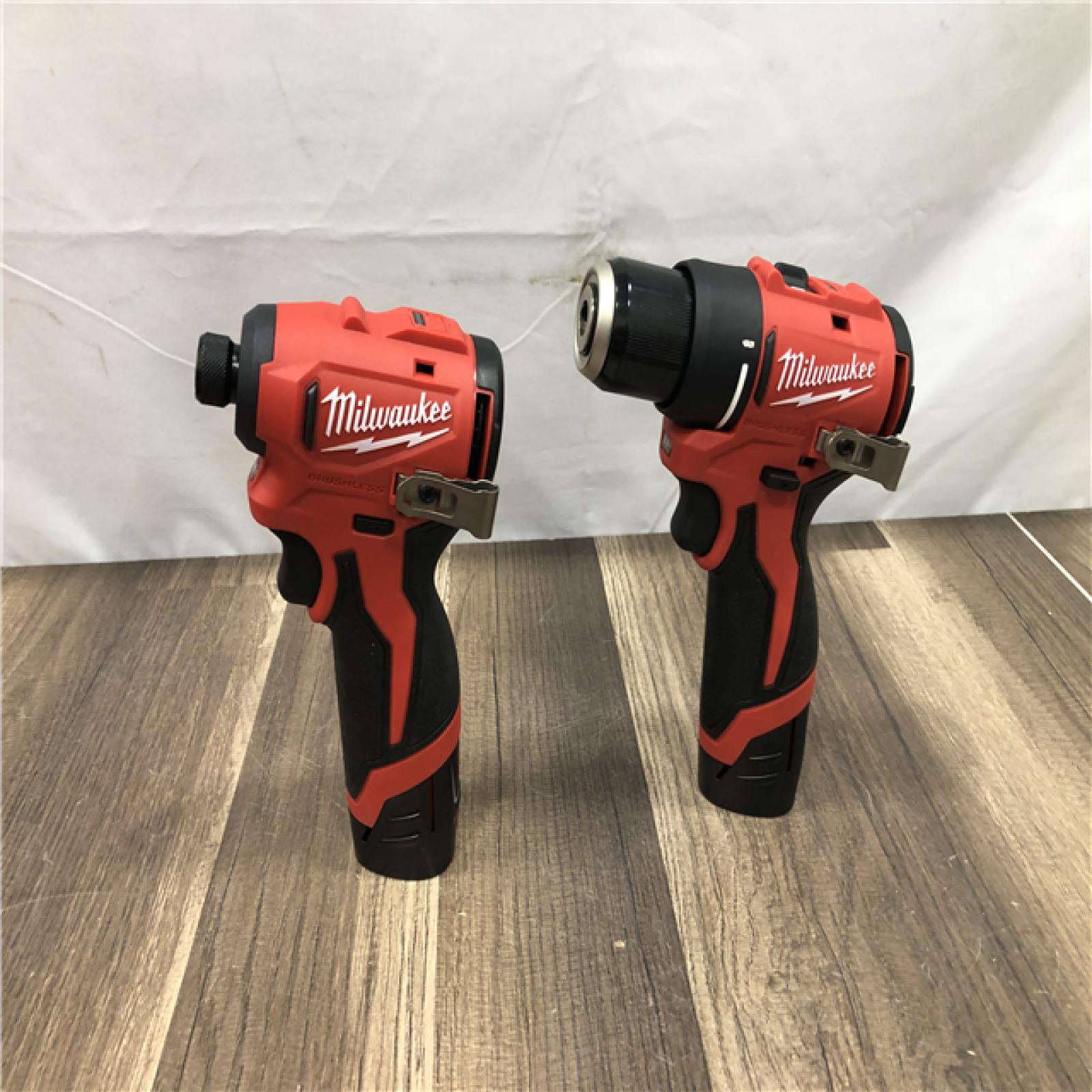 AS-IS Milwaukee 12-Volt Lithium-Ion Brushless Cordless Subcompact Drill and Impact Driver Combo Kit