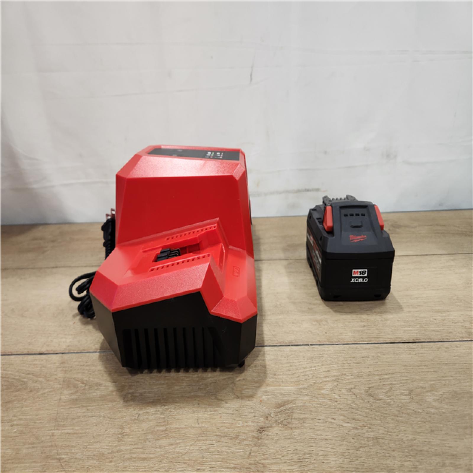 AS-IS- Milwaukee 18V Lithium-Ion REDLITHIUM FORGE 8.0 Ah Battery Pack with 18V Dual Bay Simultaneous Super Charger