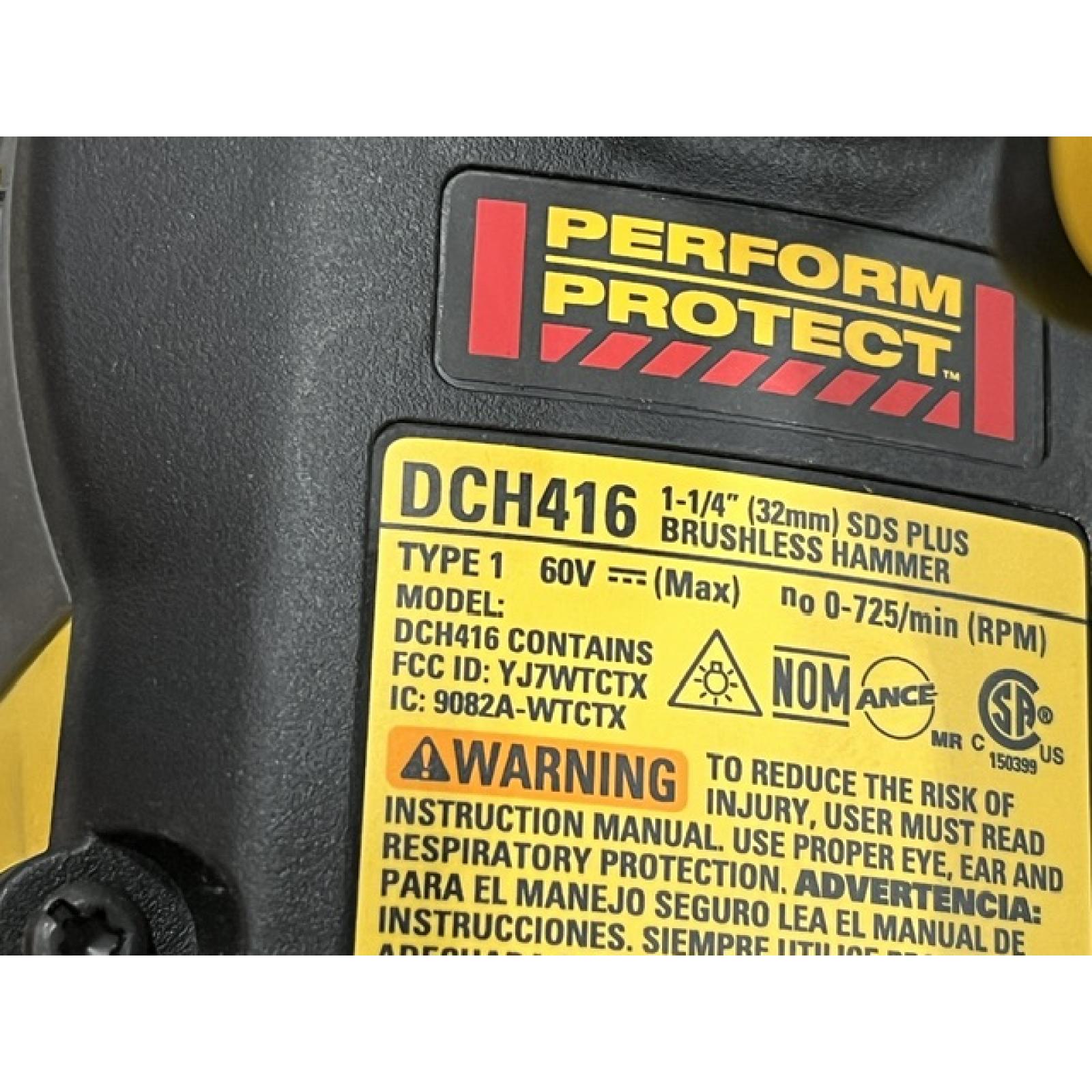 AS-IS DEWALT FLEXVOLT 60V MAX Cordless 1-1/4 in. SDS Plus Rotary Hammer (Tool Only)