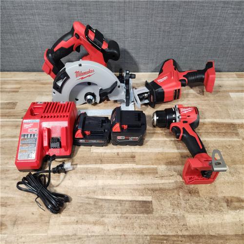 HOUSTON LOCATION - AS - IS Milwaukee 3 Tool Combo Kit W/ (2) Battery & Charger
