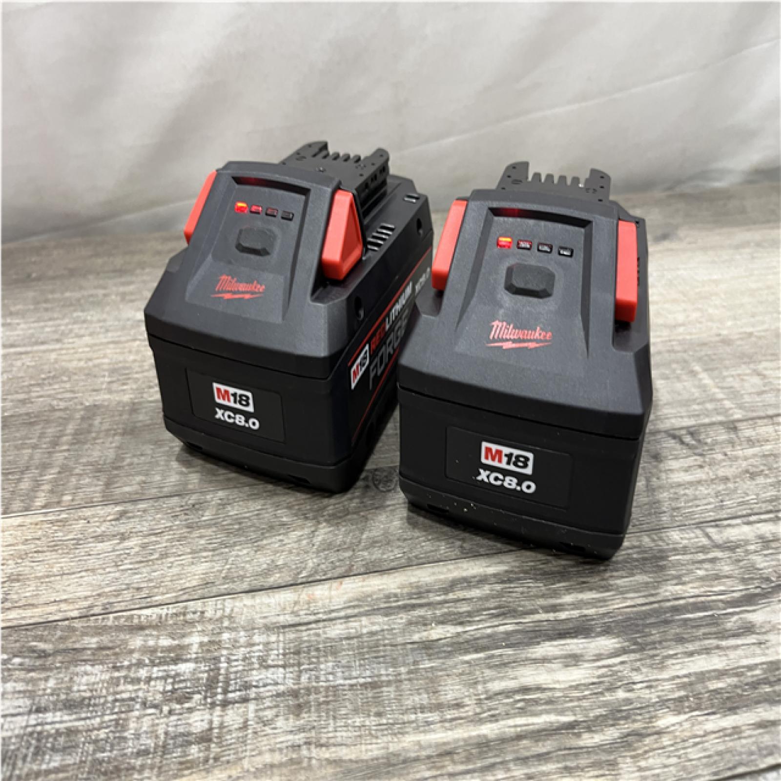 AS-IS Milwaukee 18-Volt Lithium-Ion REDLITHIUM FORGE Starter Kit with (2) 8. 0Ah Battery and Rapid Charger