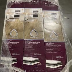 DALLAS LOCATION-Home Decorators Collection Virgil Island Oak 12 mm T x 8 in. W Waterproof Laminate Wood Flooring (15.9 sqft/case)PALLET-(24 CASES)