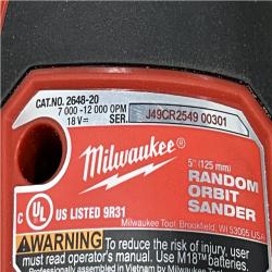 AS-IS Milwaukee 18V Lithium-Ion Cordless 5 in. Random Orbit Sander (Tool-Only)