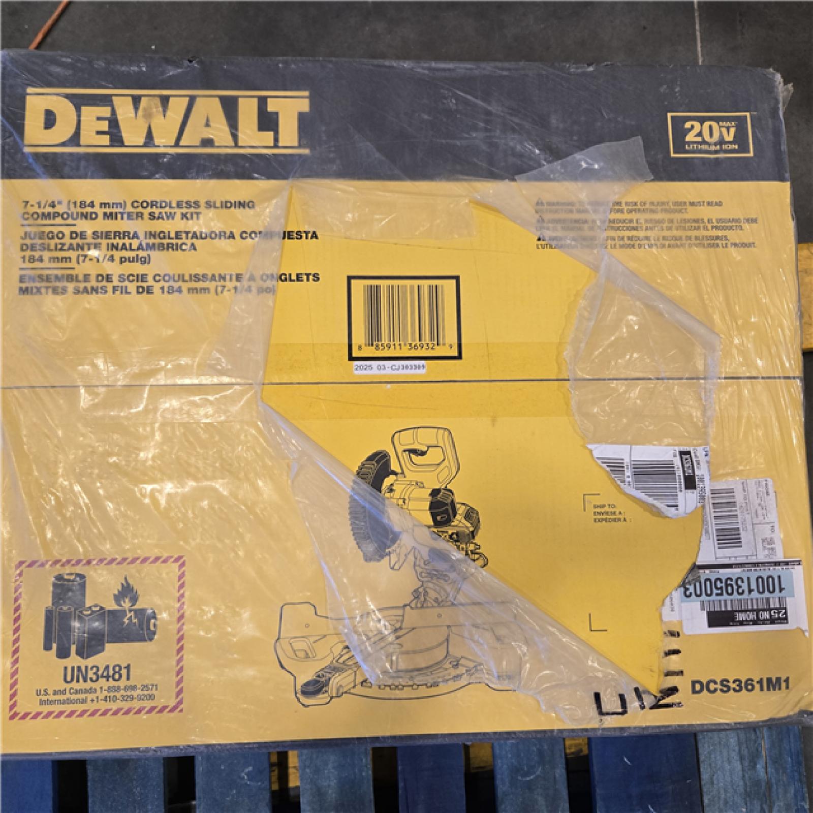 NEW DEWALT  20V MAX Cordless 7-1/4 in. Sliding Miter Saw with (1) 20V Battery 4.0Ah