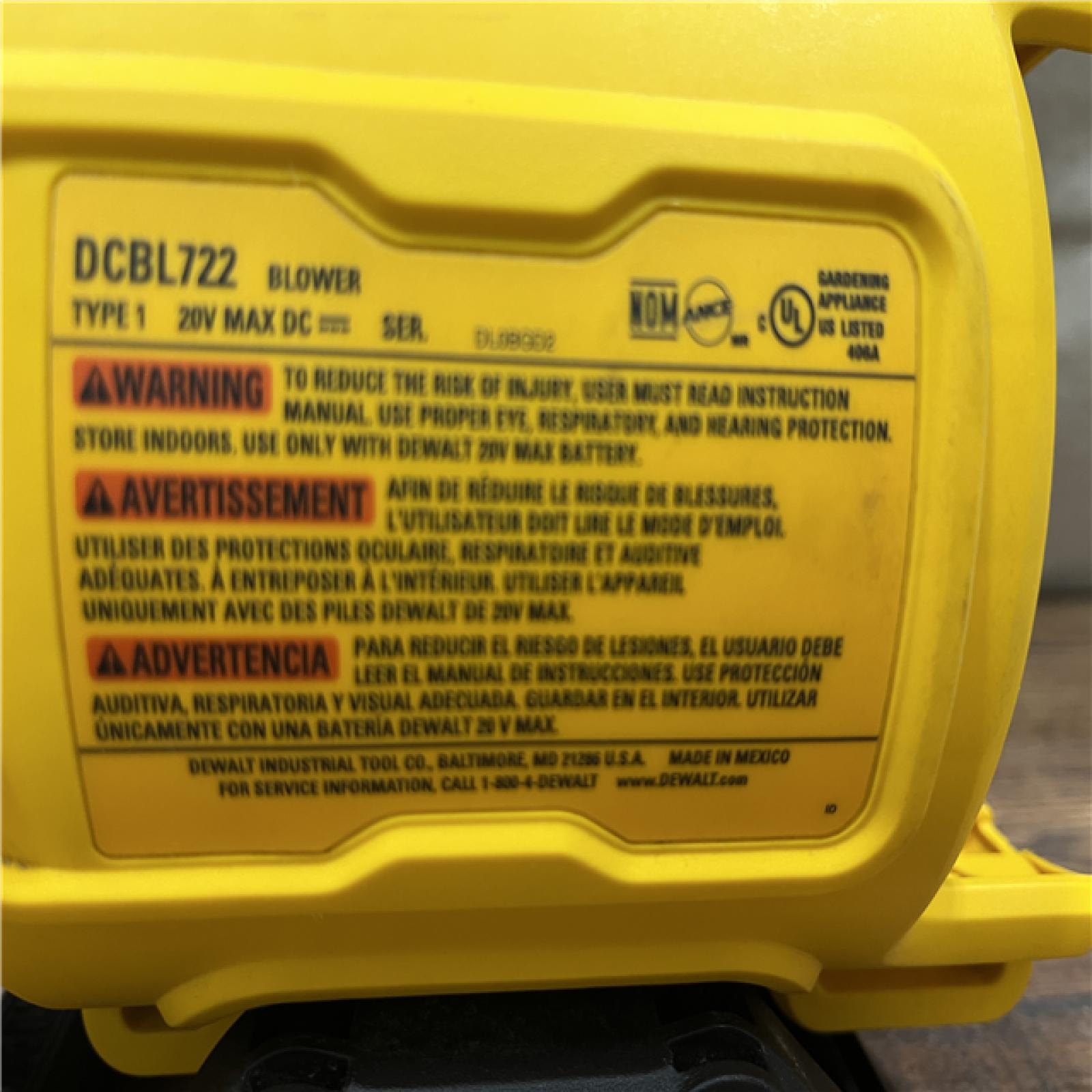 AS-IS DEWALT 20V MAX 125 MPH 450 CFM Brushless Cordless Battery Powered Blower (Tool Only)