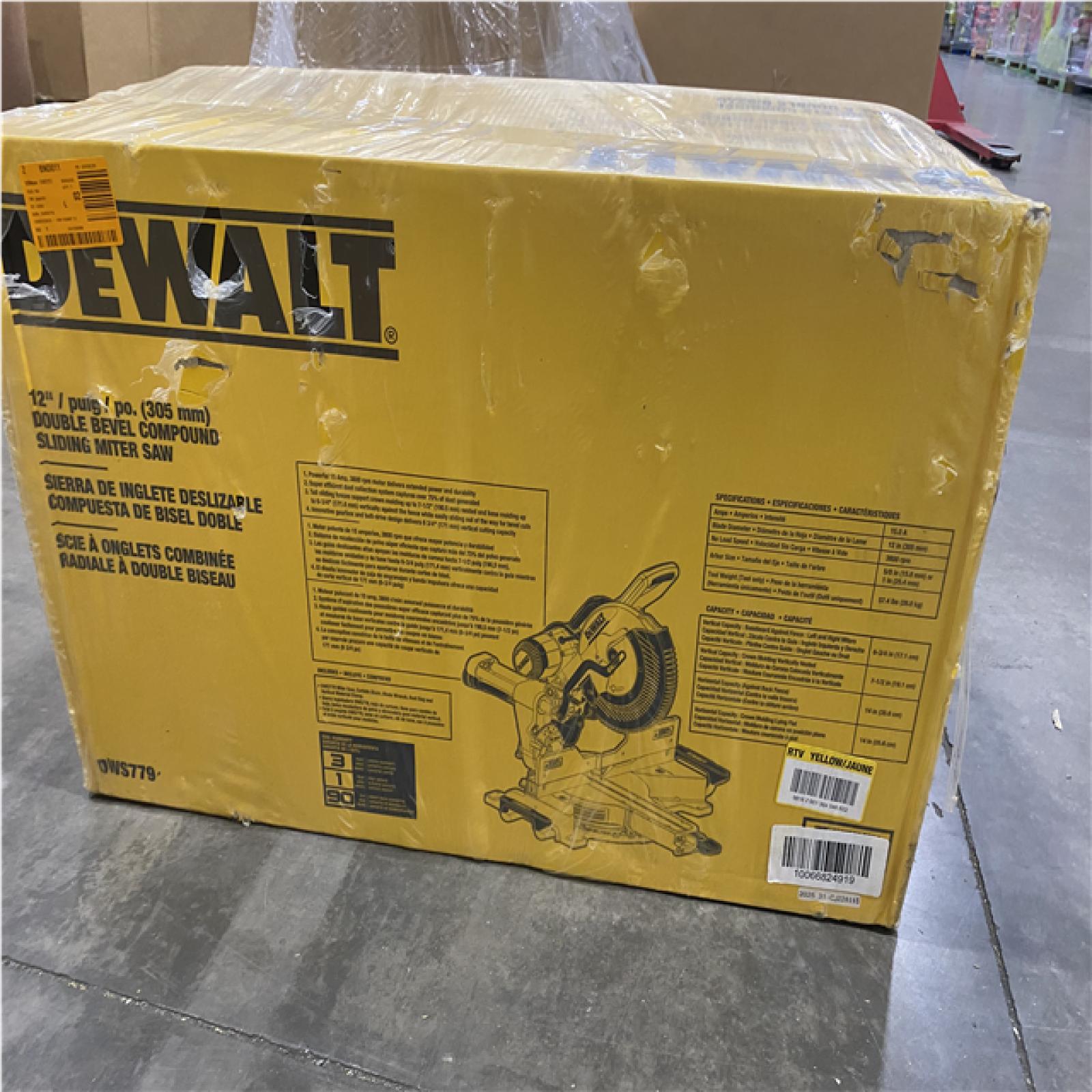 NEW- DeWalt 15 Amps 12 in. Corded Dual-Bevel Sliding Compound Miter Saw
