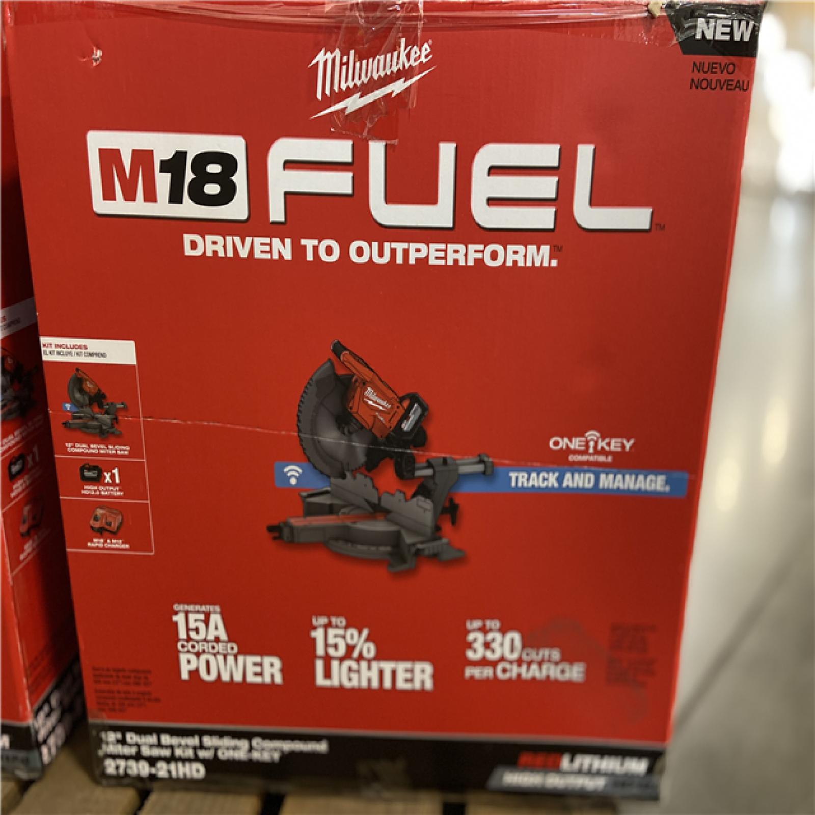 DALLAS LOCATION - Milwaukee M18 FUEL 18V Lithium-Ion Brushless Cordless 12 in. Dual Bevel Sliding Compound Miter Saw Kit with One 12.0Ah Battery