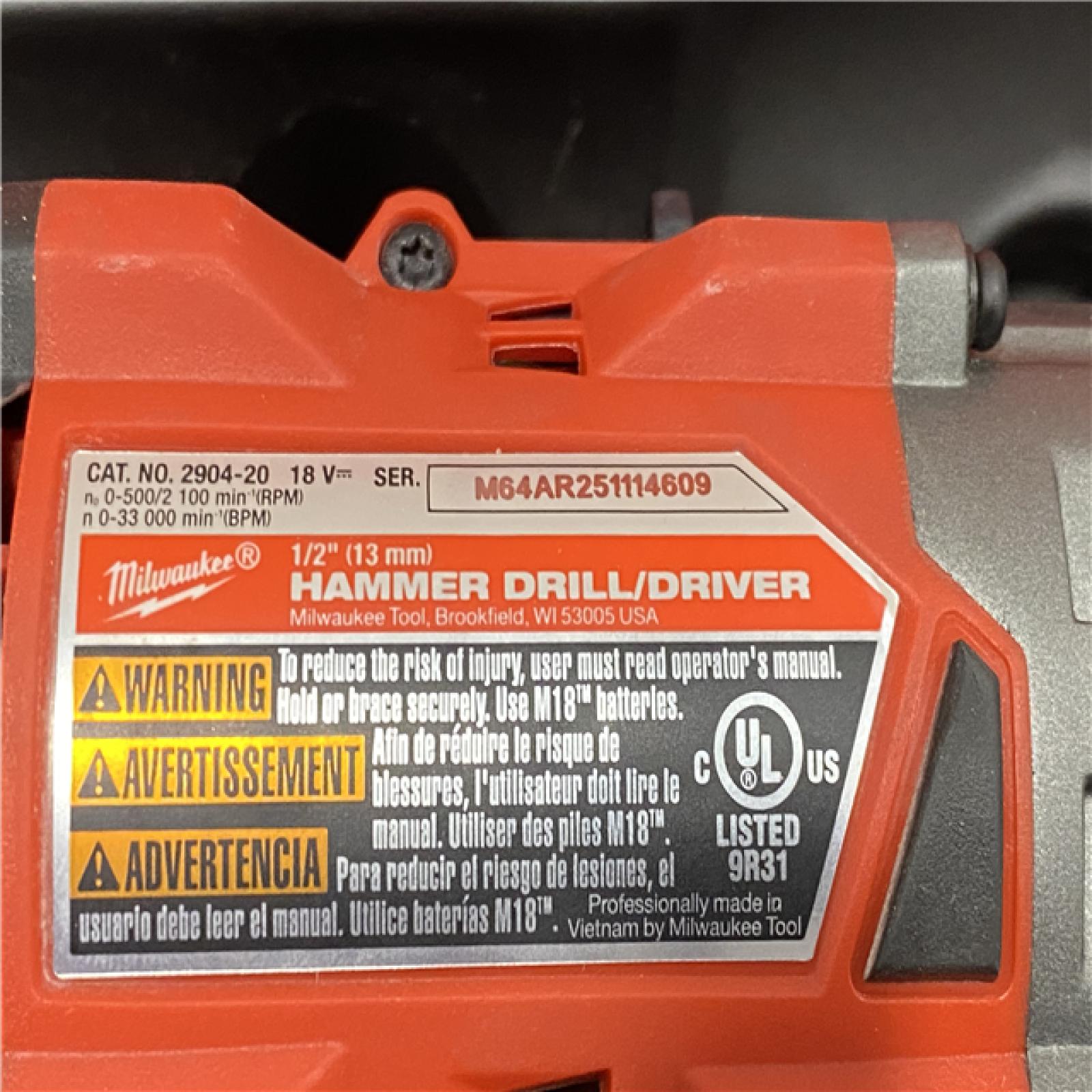 AS-IS Milwaukee FUEL 18V Lithium-Ion Brushless Cordless Hammer Drill and Impact Driver Combo Kit (2-Tool) with 2 Batteries