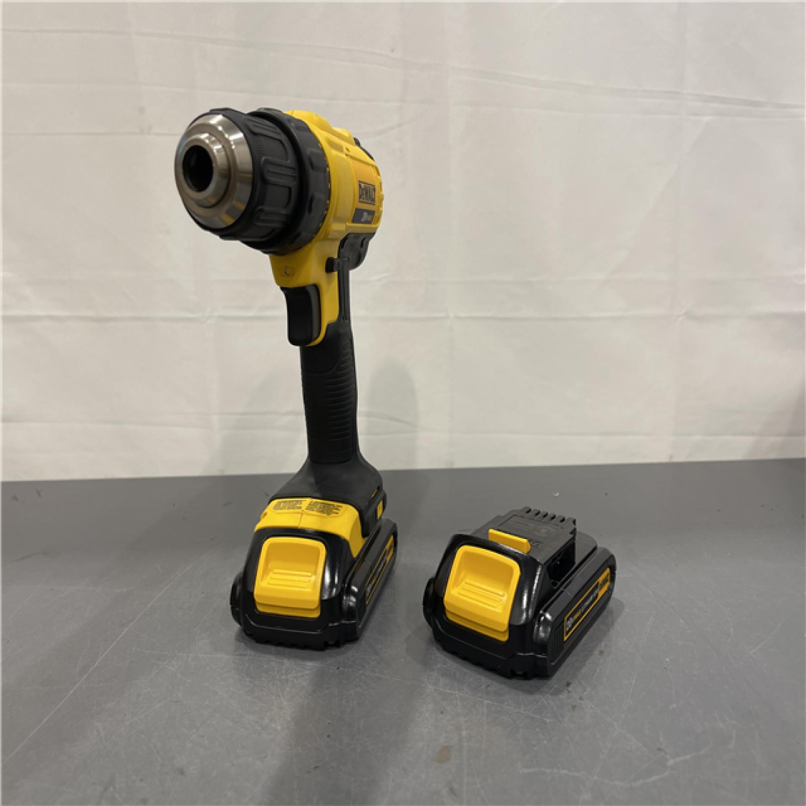 AS-IS - DEWALT 20V MAX Cordless 1/2 in. Drill/Driver, (2) 20V 1.3Ah Batteries, Charger and Bag