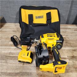Houston Location AS-IS DEWALT 20V MAX Lithium-Ion 15-Degree Electric Cordless Roofing Nailer Kit