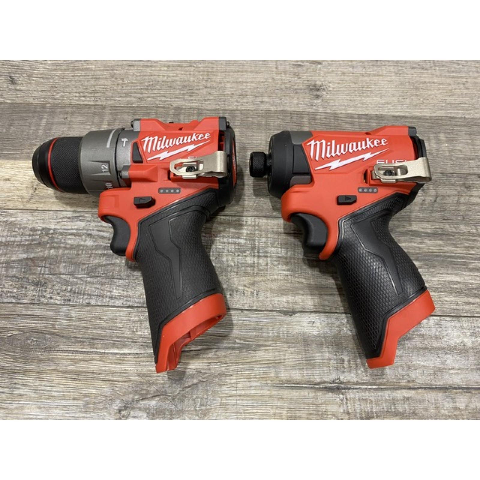 AS-IS Milwaukee FUEL 12-Volt Lithium-Ion Brushless Cordless Hammer Drill and Impact Driver Combo Kit