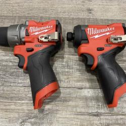 AS-IS Milwaukee FUEL 12-Volt Lithium-Ion Brushless Cordless Hammer Drill and Impact Driver Combo Kit
