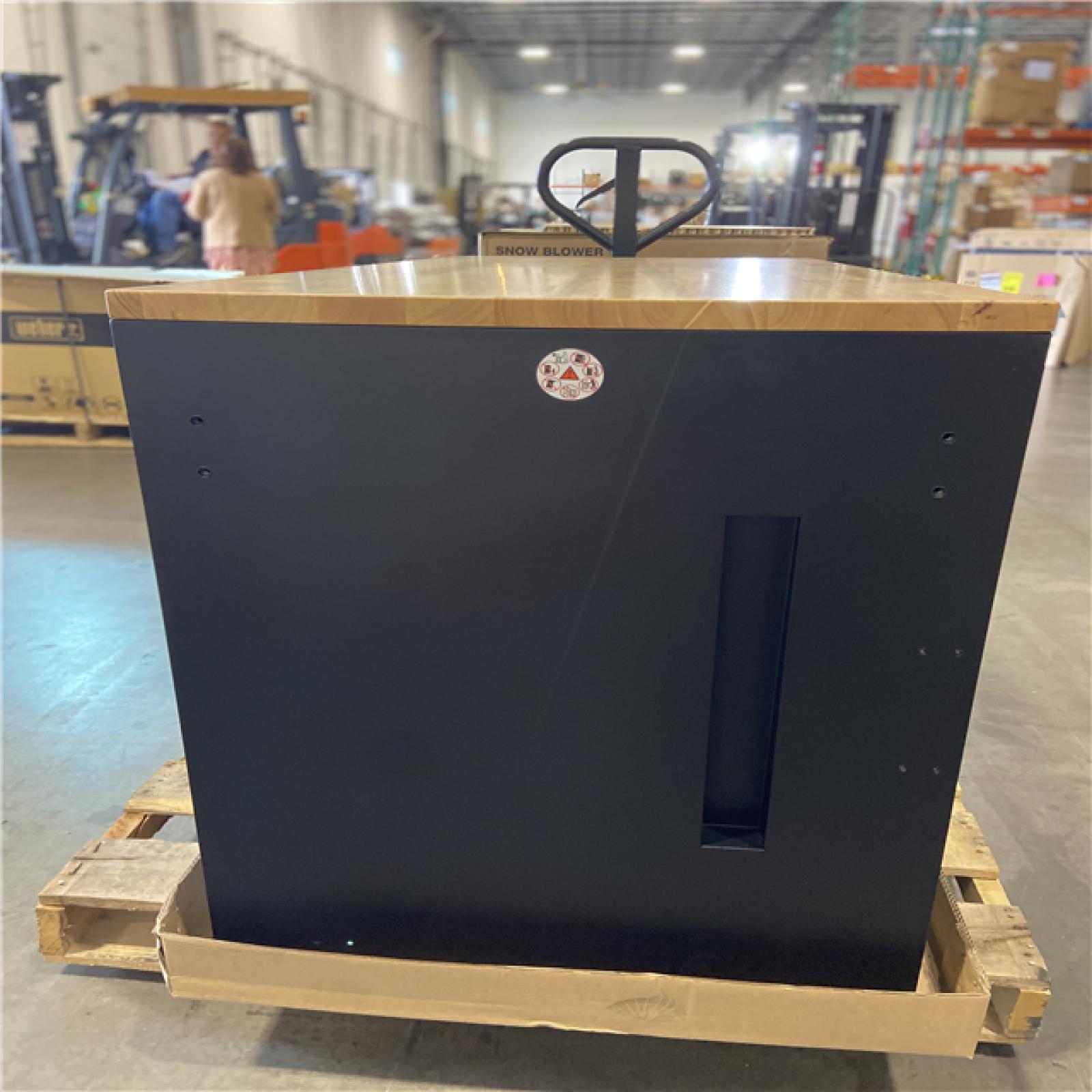 DALLAS LOCATION - Husky 52 in. W x 25 in. D Heavy Duty 9-Drawer Mobile Workbench Cabinet with Adjustable-Height Hardwood Top in Matte Black