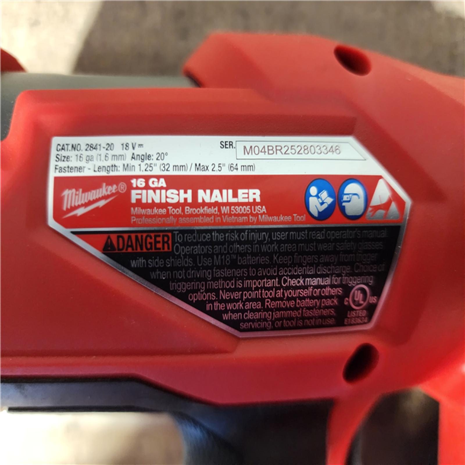 HOUSTON LOCATION - AS-IS Milwaukee FUEL 18-Volt Lithium-Ion Brushless Cordless Gen II 16-Gauge Angled Finish Nailer (Tool-Only)