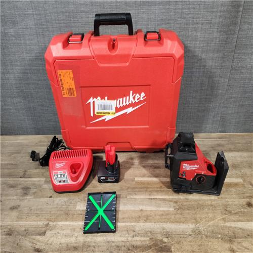HOUSTON LOCATION - AS-IS Milwaukee 12-Volt Lithium-Ion Cordless Green 250 ft. 3-Plane Laser Level Kit