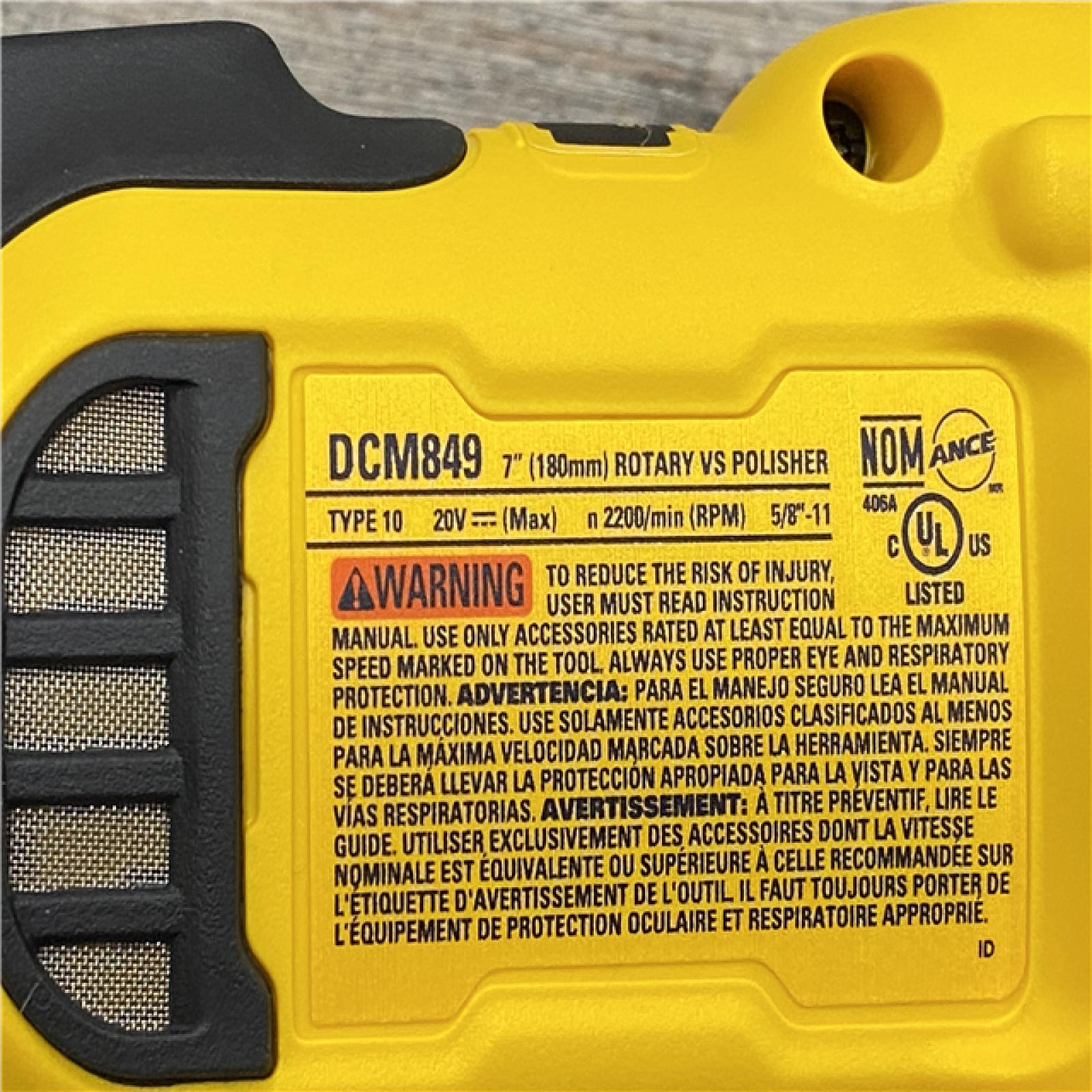 AS-IS DEWALT 20V MAX XR Cordless Brushless 7 in. Variable Speed Rotary Polisher (Tool Only)