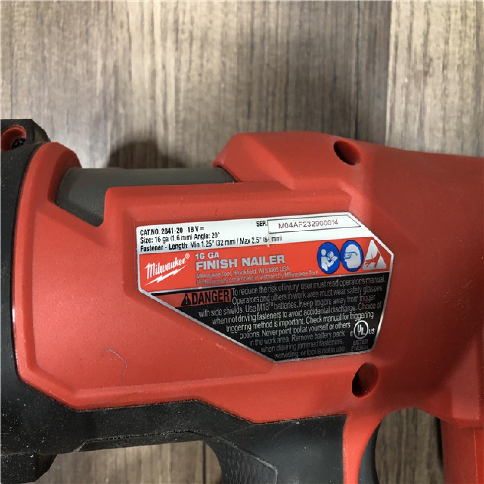 AS-IS Milwaukee FUEL 18-Volt Lithium-Ion Brushless Cordless Gen II 16-Gauge Angled Finish Nailer (Tool-Only)