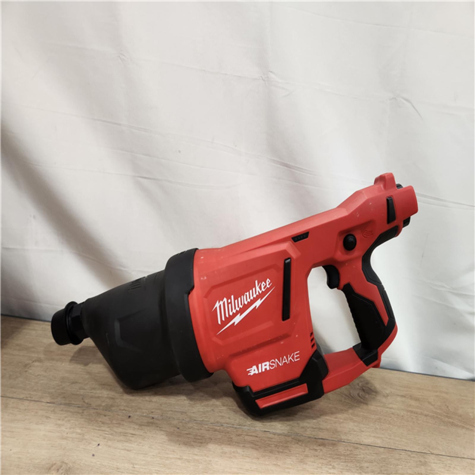 AS-IS- Milwaukee 12-Volt Lithium-Ion Cordless Drain Cleaning Airsnake Air Gun Kit