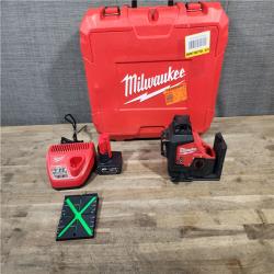 HOUSTON LOCATION - AS-IS Milwaukee-3632-21 M12 Green Beam Laser 360° 3-Plane Kit