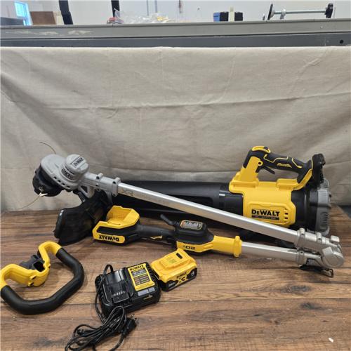 AS-IS DEWALT 20V MAX Cordless Battery Powered String Trimmer & Blower Combo Kit with (1) 4 Ah Battery & Charger