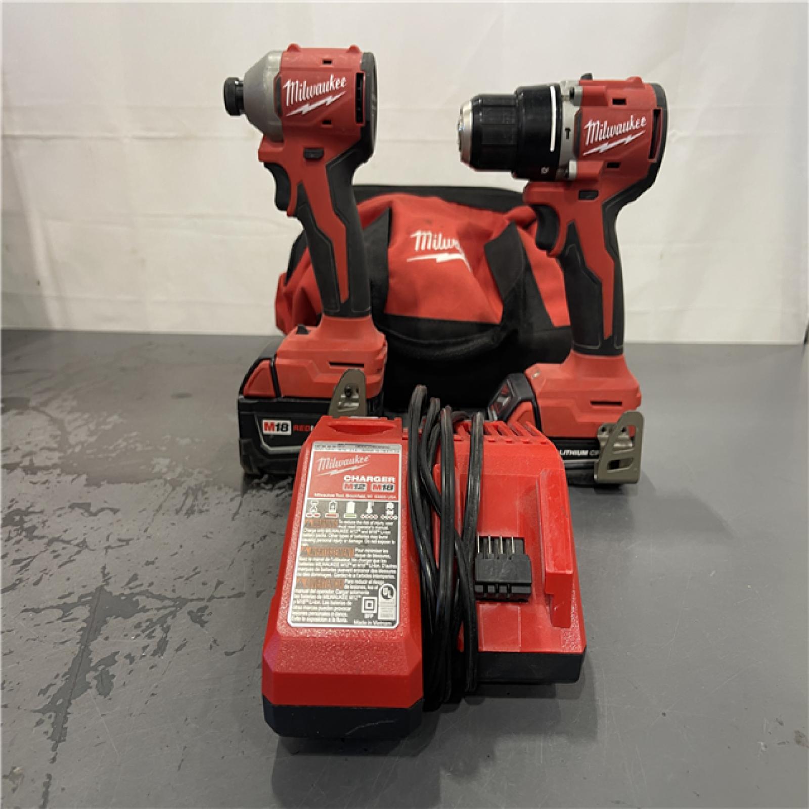 AS-IS- Milwaukee M18 Compact Brushless 2-Tool Combo Kit
