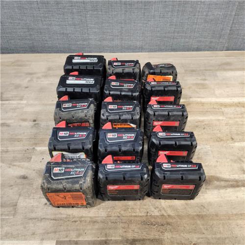 HOUSTON LOCATION - AS-IS MILWAUKEE BATTERY PACK QTY - 15