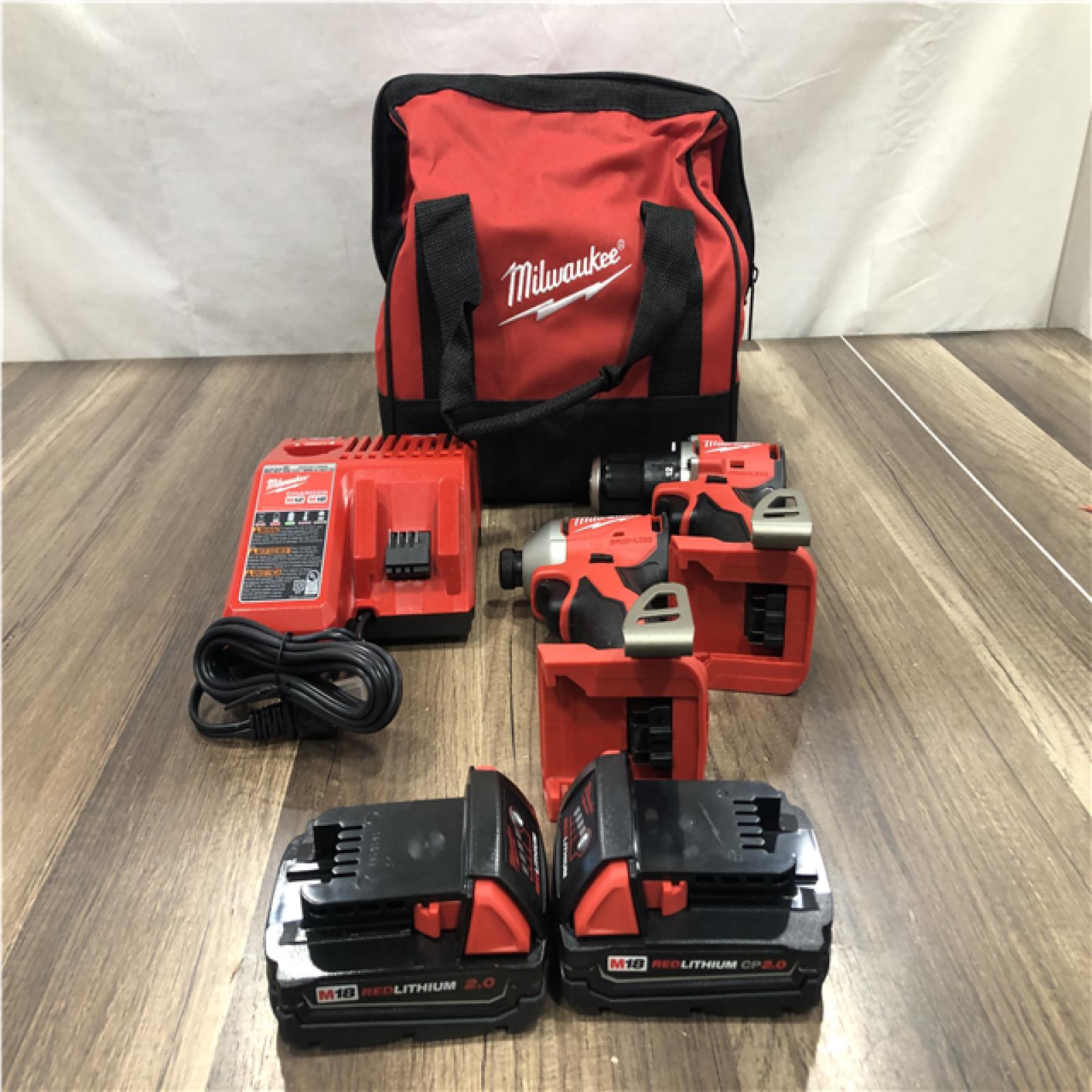 AS-IS Milwaukee 18V Lithium-Ion Brushless Cordless Compact Drill/Impact Combo Kit