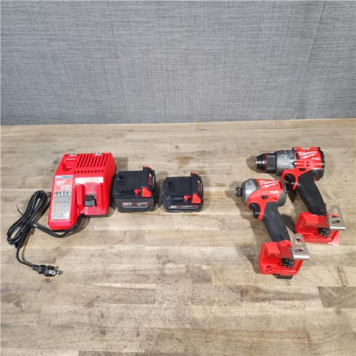 HOUSTON LOCATION - AS-IS MILWAUKEE 2 TOOL COMBO KIT W/ (2) BATTERY & CHARGER
