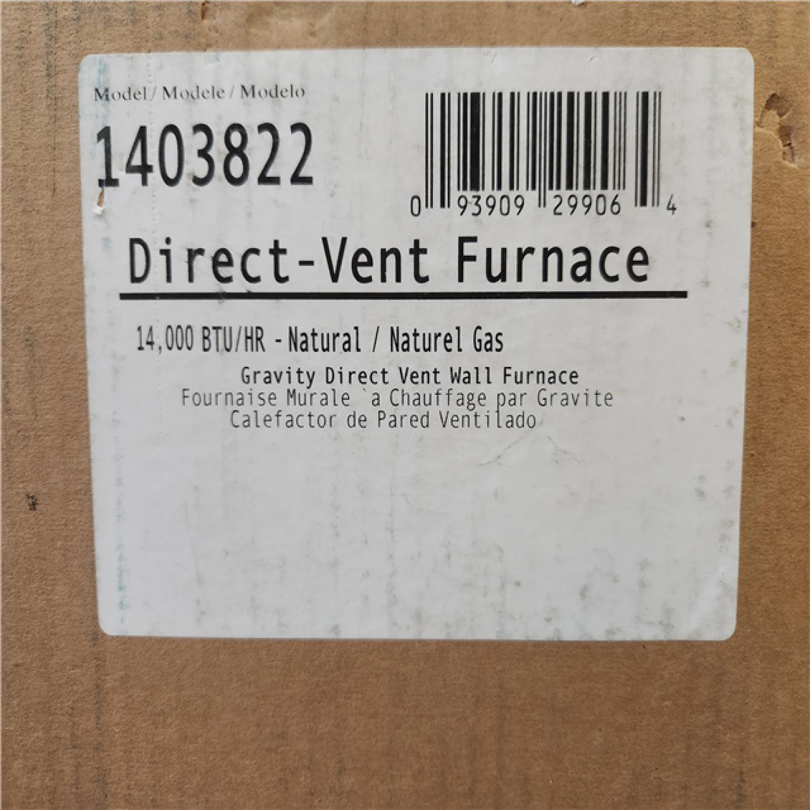 Phoenix NEW Williams Direct-Vent Gravity Wall Heater 14 000 BTUH  65% AFUE  Natural Gas Furnace