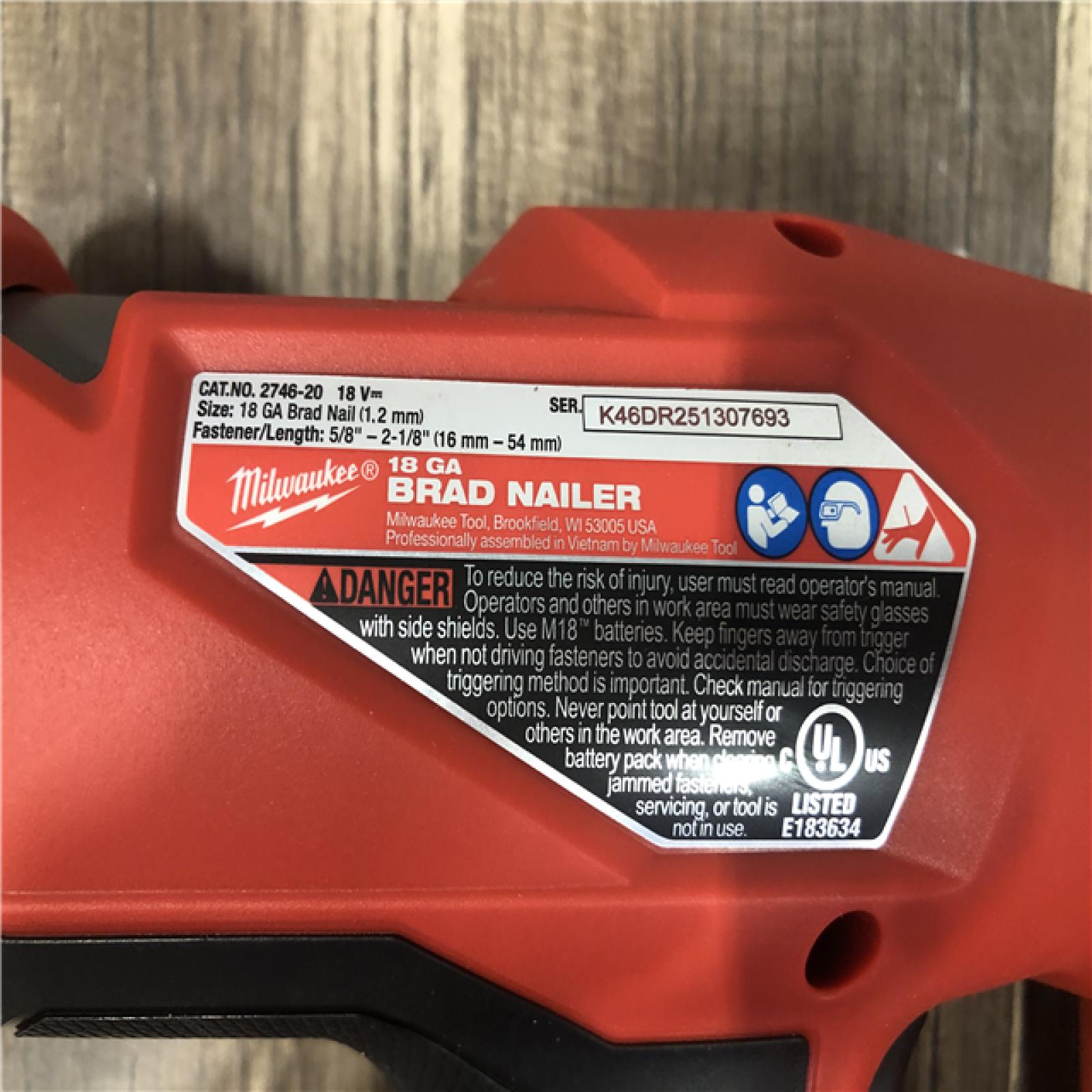AS-IS Milwaukee FUEL 18-Volt Lithium-Ion Brushless Cordless Gen II 18-Gauge Brad Nailer (Tool-Only)