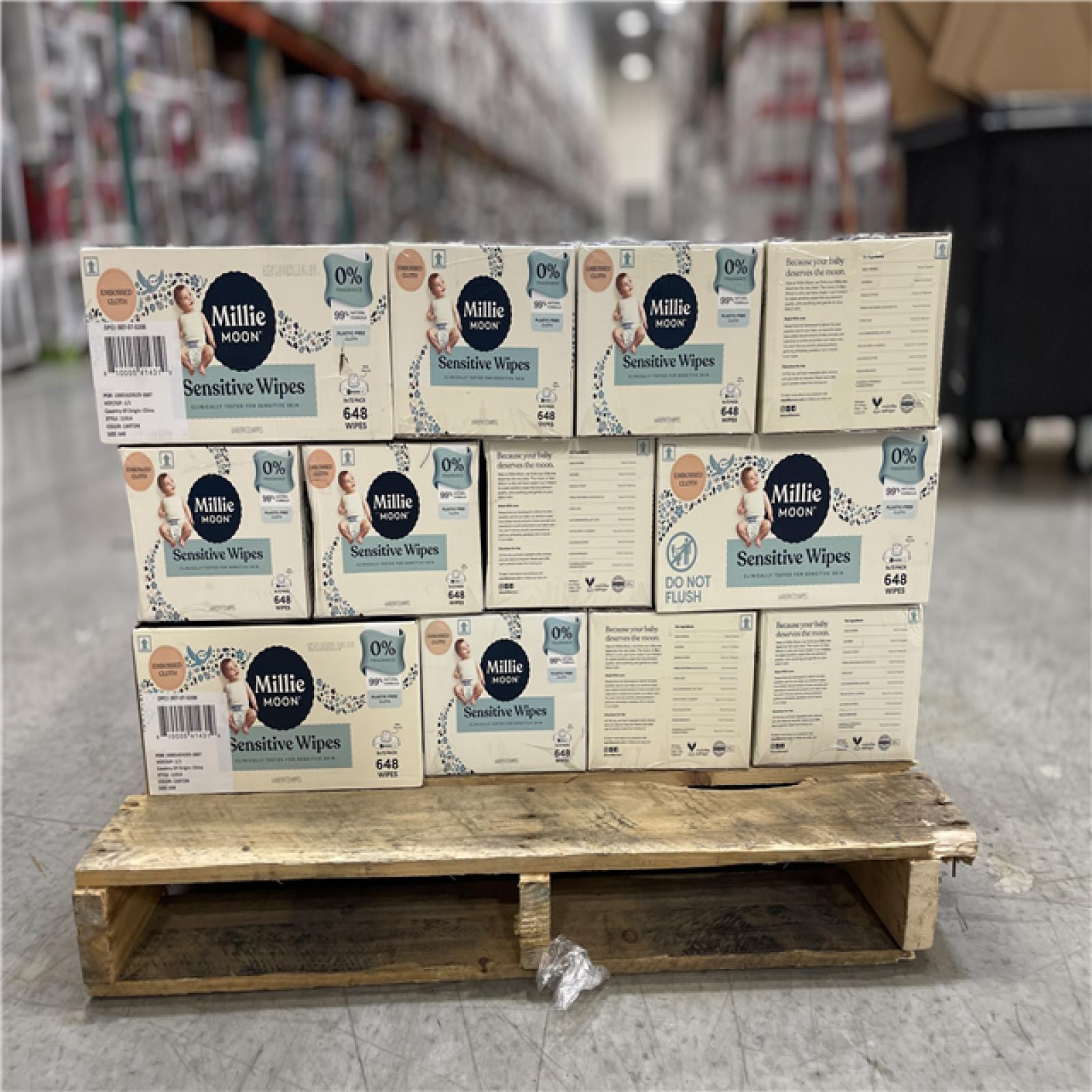 DALLAS LOCATION- Millie Moon Sensitive Wipes - 648ct PALLET-(42 CASES)