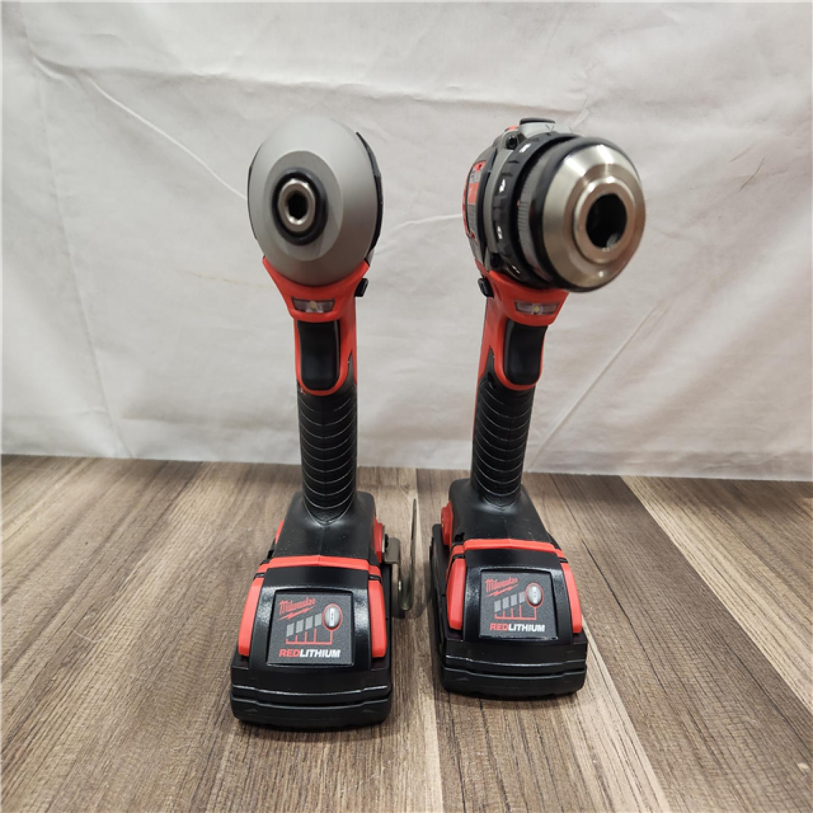 AS-IS- Milwaukee 18V Cordless Brushed 2-Tool Drill/Driver and Impact Driver Kit