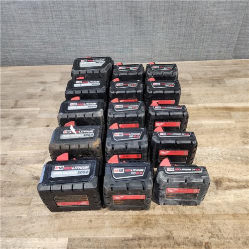 HOUSTON LOCATION - AS-IS MILWAUKEE BATTERY PACK QTY - 15