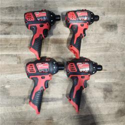 HOUSTON LOCATION - AS-IS MILWAUKEE 4 TOOL COMBO KIT W/ (2) BATTERY & CHARGER