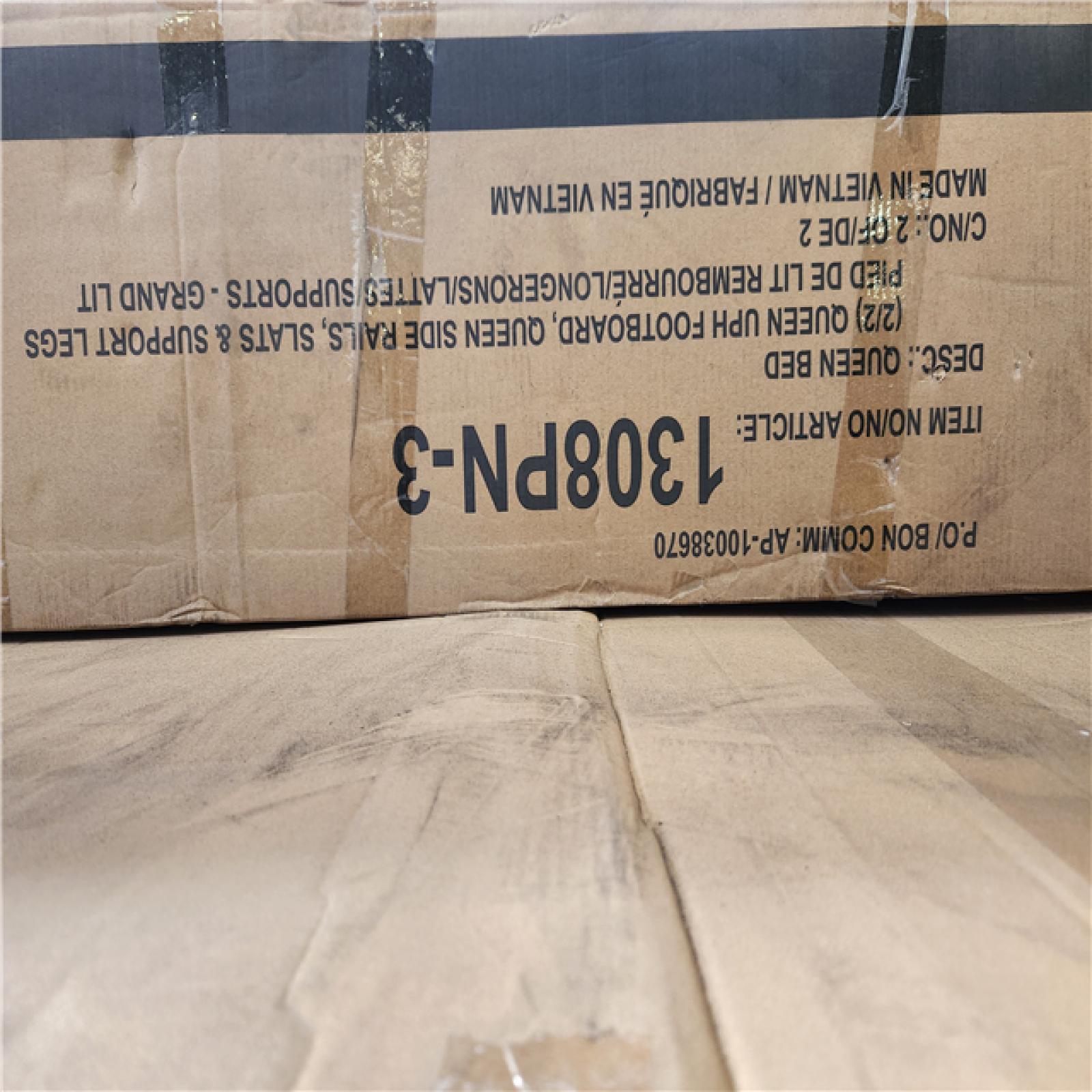 Phoenix NEW Lazzara Cheswold Pink Wood Frame Queen Chenille Upholstered Panel Bed