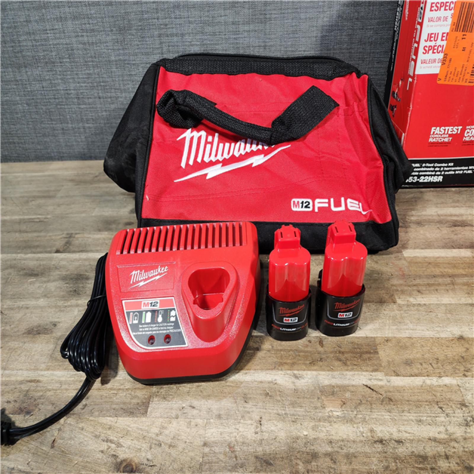 HOUSTON LOCATION - AS-IS Milwaukee FUEL 12V Lithium-Ion Cordless 3/8 in. Ratchet and 1/4 in. Impact Driver Kit