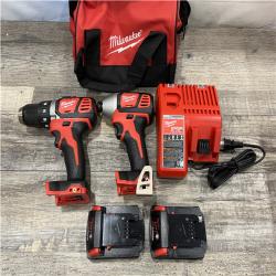 AS-IS Milwaukee 18V Lithium-Ion Cordless Drill Driver/Impact Driver Combo Kit