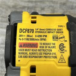 AS-IS DEWALT 20V XR Brushless Cordless 1/4 in. Quiet Hydraulic Impact Driver (Tool-Only)