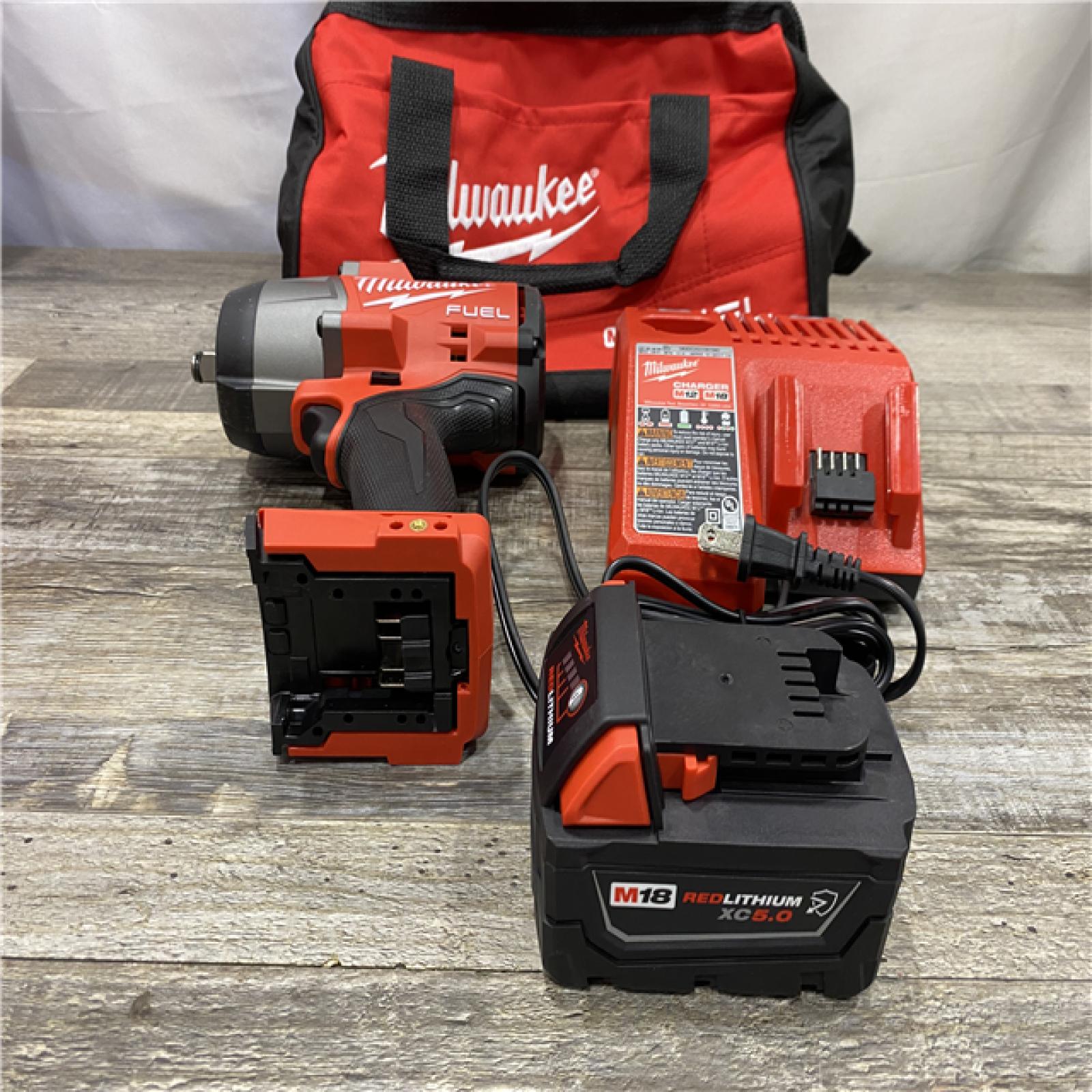 AS-IS Milwaukee FUEL 18V Lithium-Ion Brushless Cordless 1/2 in. Impact Wrench w/Friction Ring Kit