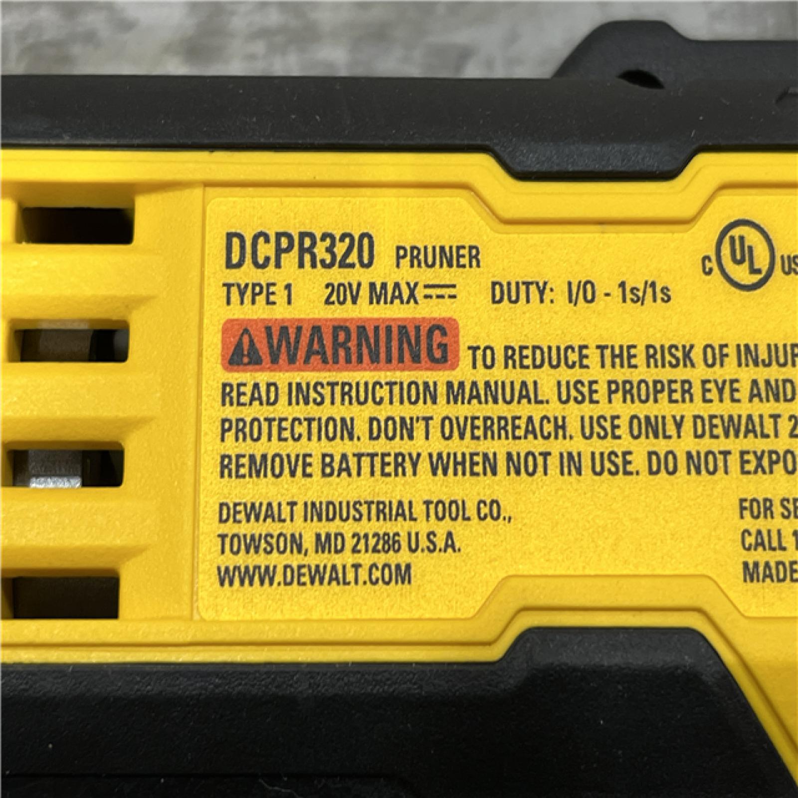 AS-IS DEWALT 20-Volt MAX 1 -1/2 in. Capacity Cordless Battery Powered Pruner (Tool Only)