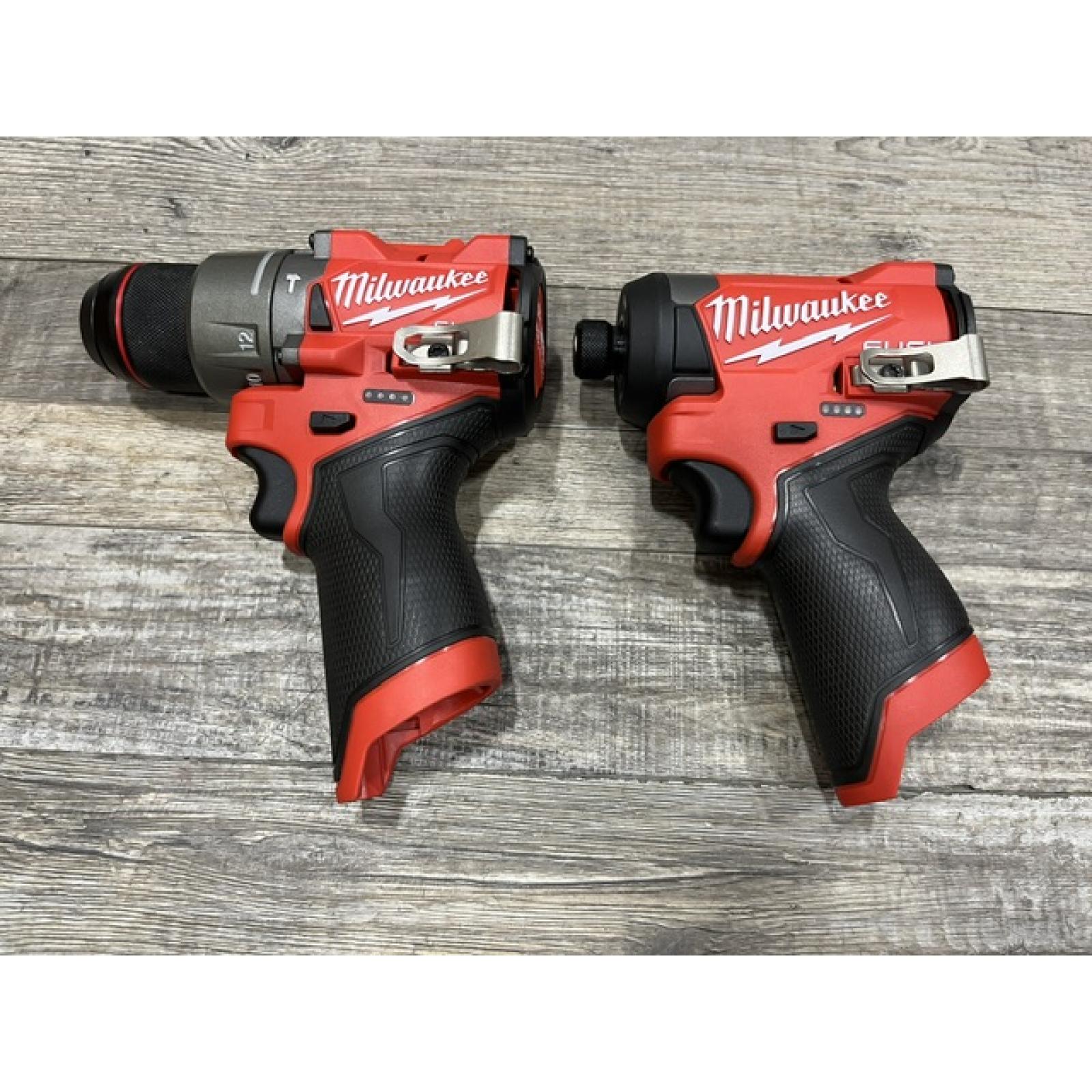 AS-IS Milwaukee FUEL 12-Volt Lithium-Ion Brushless Cordless Hammer Drill and Impact Driver Combo Kit