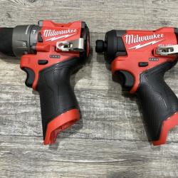 AS-IS Milwaukee FUEL 12-Volt Lithium-Ion Brushless Cordless Hammer Drill and Impact Driver Combo Kit