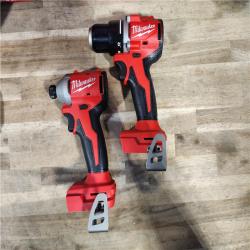 HOUSTON LOCATION - AS-IS Milwaukee M18 18V Lithium-Ion Brushless Cordless Compact Drill/Impact Combo Kit (2-Tool) W/(2) 2.0 Ah Batteries, Charger & Bag