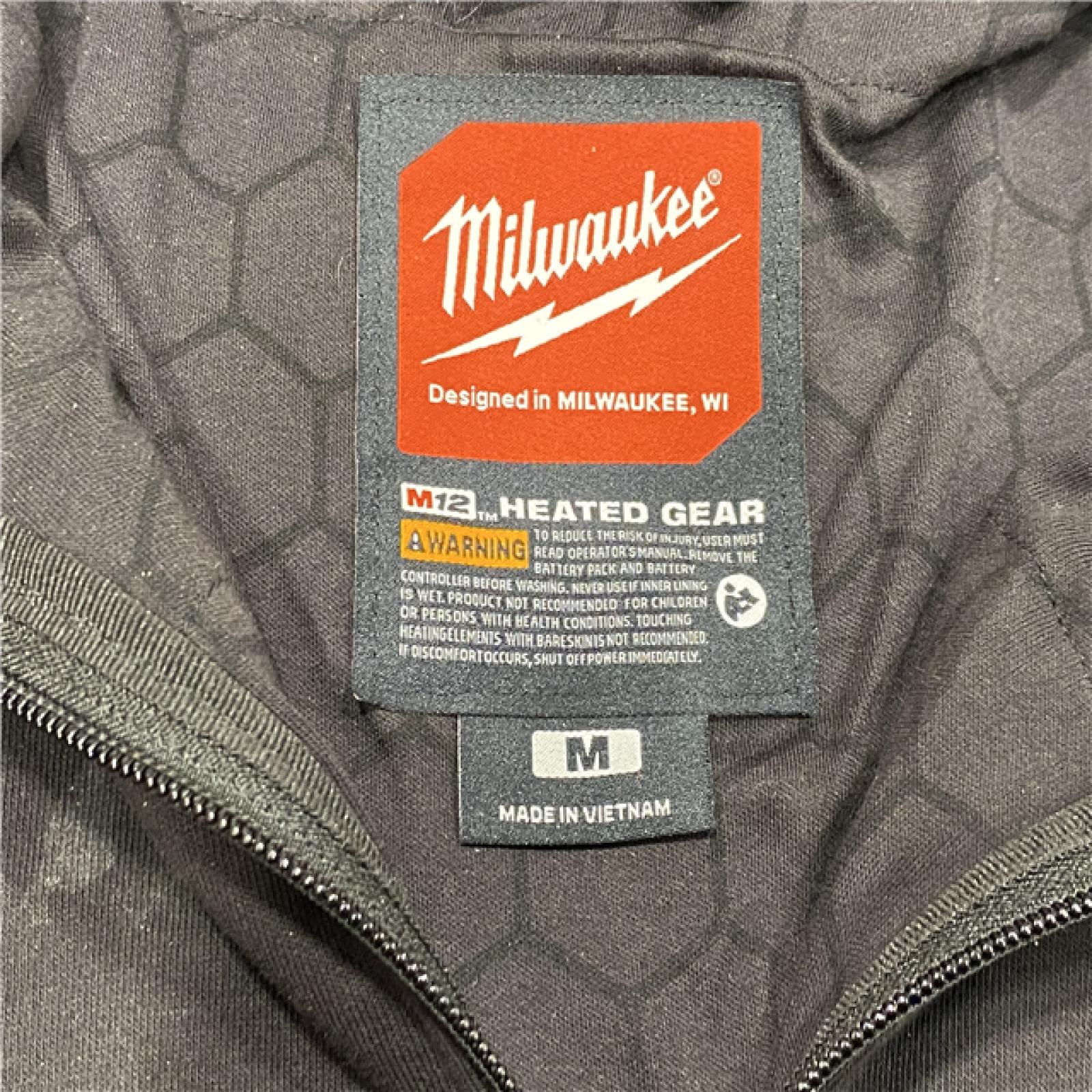AS-IS Milwaukee Men's Medium 12-Volt Lithium-Ion Cordless Black Heated Jacket Hoodie Kit