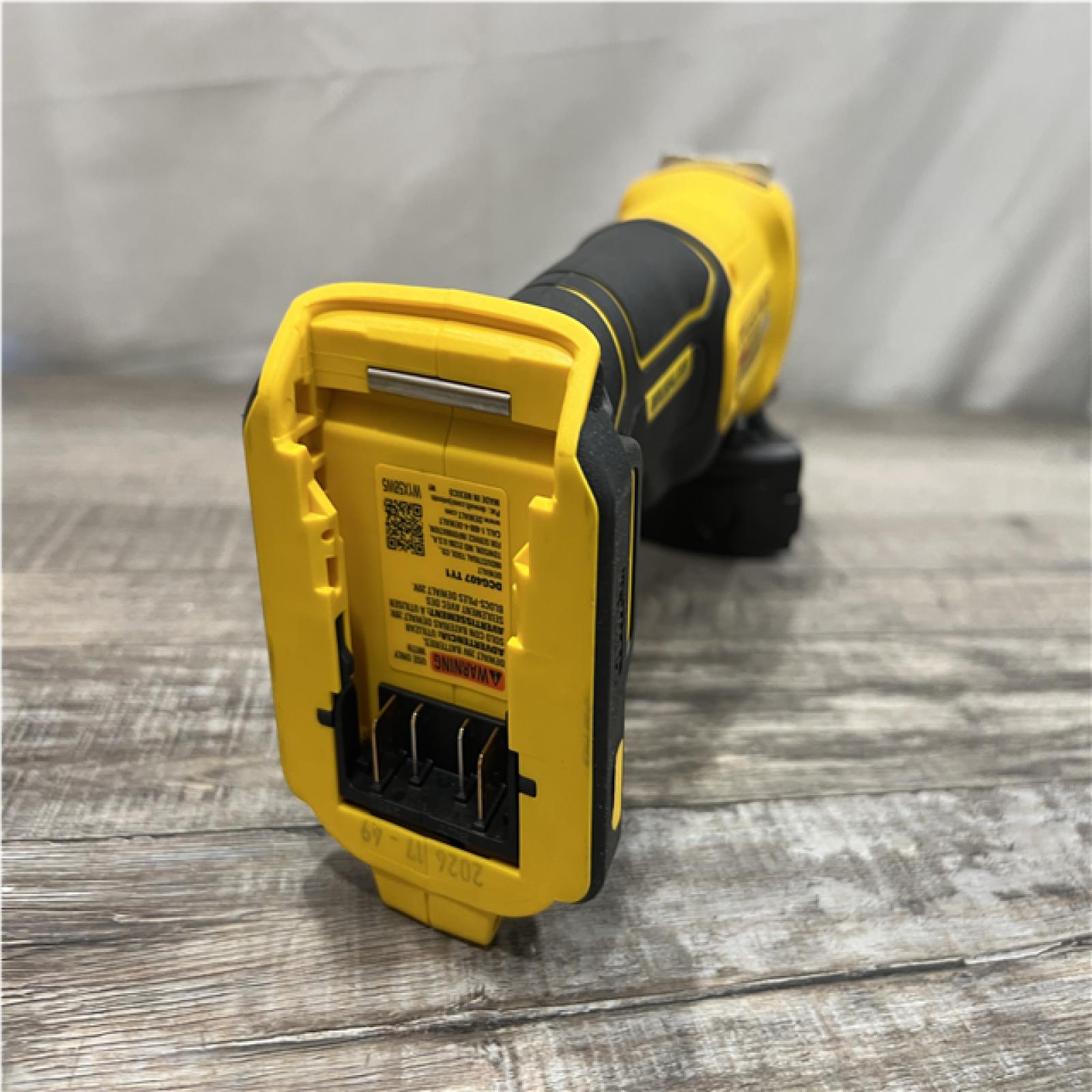 AS-IS DEWALT 20-Volt MAX Cordless Brushless 4-1/2 in. Angle Grinder with Slide Switch (Tool Only)