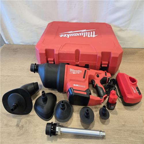 AS-IS Milwaukee 12V Cordless Drain Cleaning Airsnake Air Gun Kit