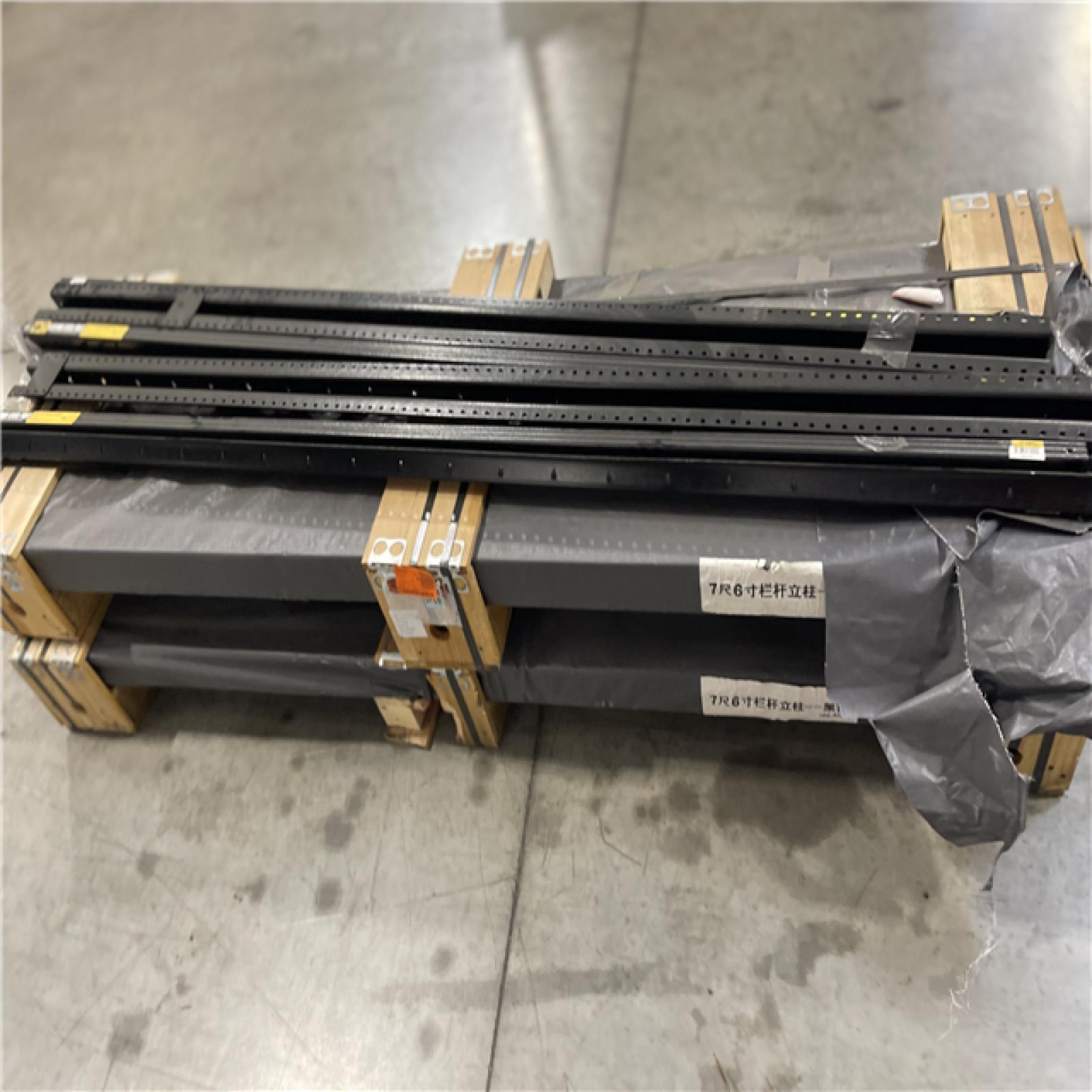 DALLAS LOCATION - LIFETIME STEEL POST 4 in. x 7-1/2 ft. Powder Coated Black Galvanized Steel with Top Plate for In-Ground Line Applications Metal Fence Post PALLET-(48 UNITS)