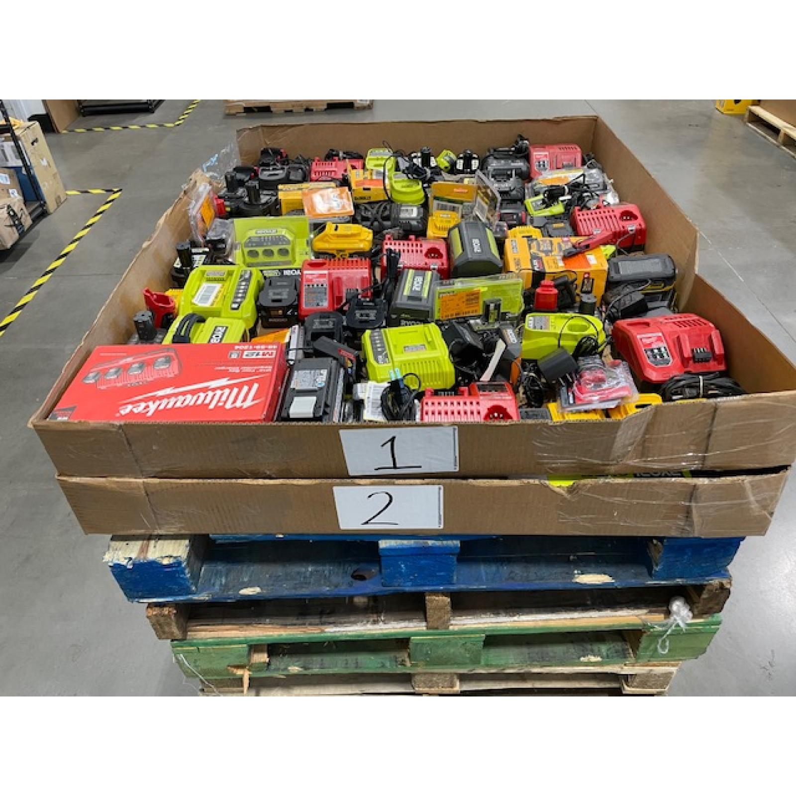 DALLAS LOCATION - AS-IS BATTERY AND CHARGERS PALLET