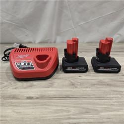 AS-IS Milwaukee M12 12V Lithium-Ion XC High Output 5.0 Ah Battery Pack (2-Pack) Starter Kit